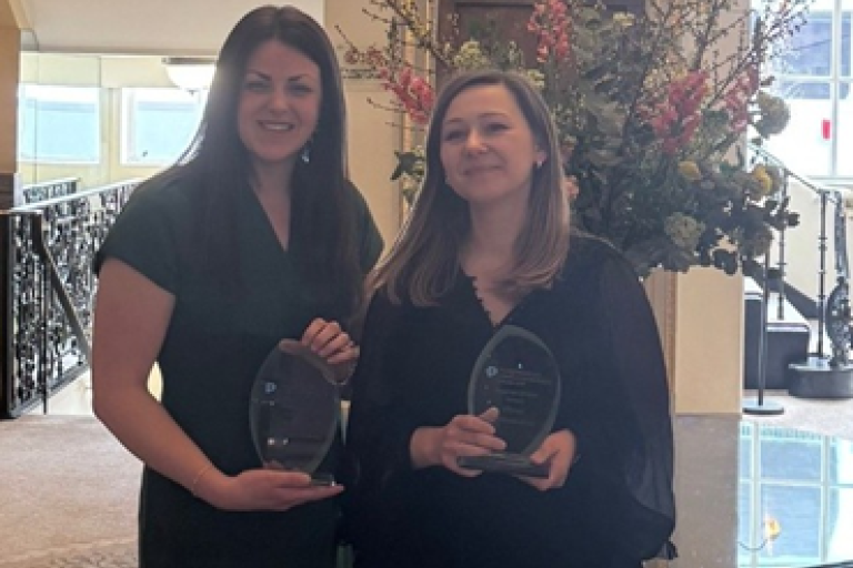 Mihaela Boca and Cathy Penman with their awards