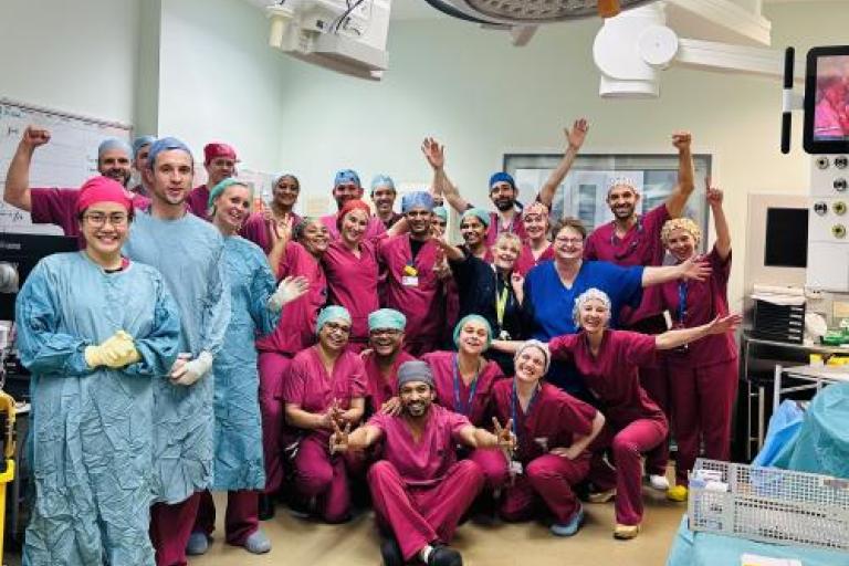 Gynaecology Surgery team pose for group photo 