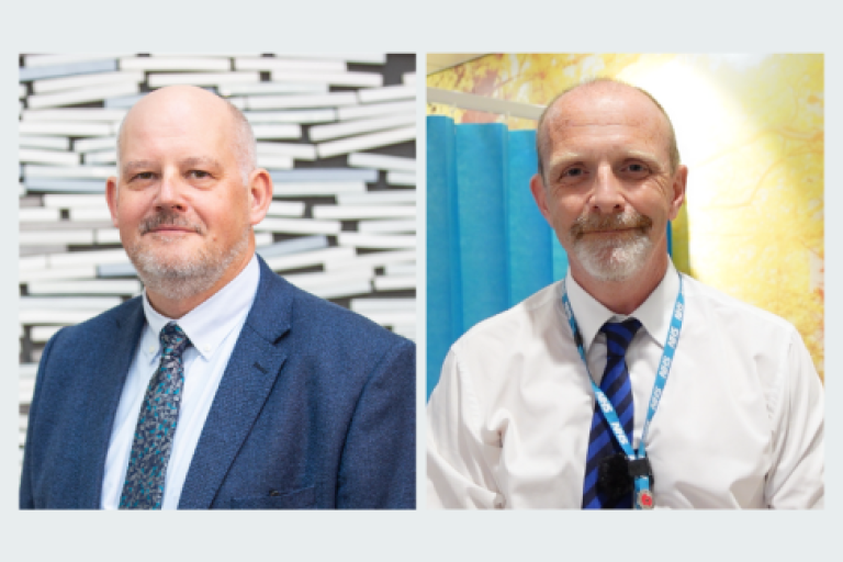 Side-by-side portraits of Glyn Howells and Stu Walker