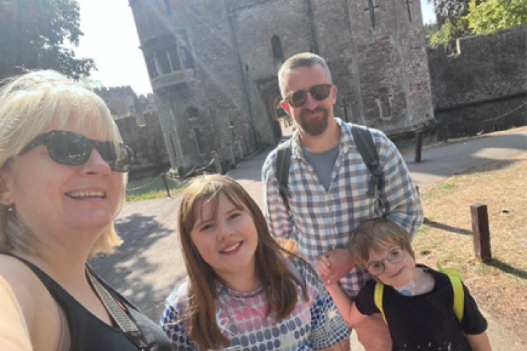 William with his mum Kate, dad Nick and big sister Alex, enjoying a family day out