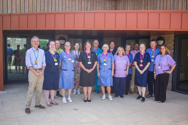 BFT Health Screening team outside the Southmead Hospital THQ building