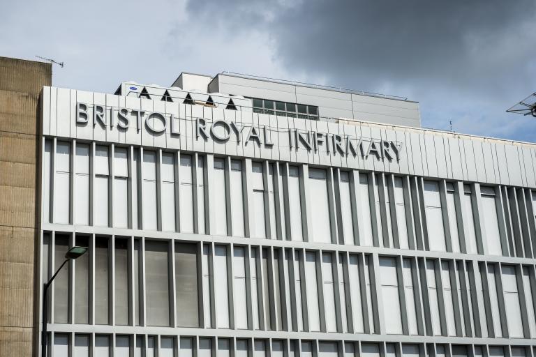 Bristol Royal Infirmary's silver metal facade