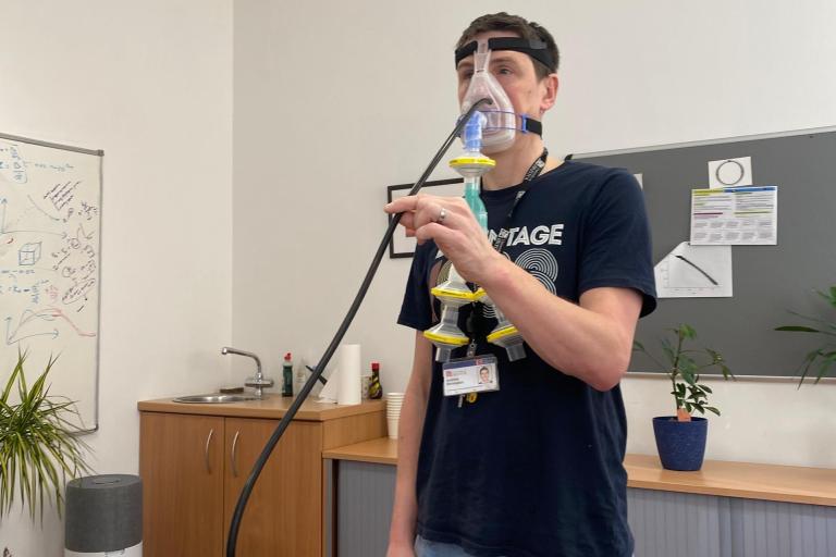 The PLUME device being demonstrated by a researcher