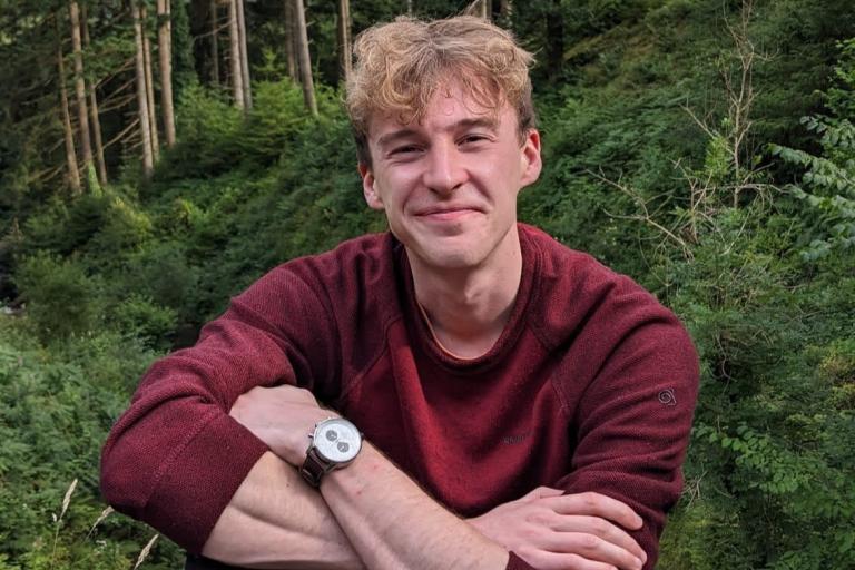 Lewis Bruten, vet and Emergency Department research participant, enjoying a moment in the woods
