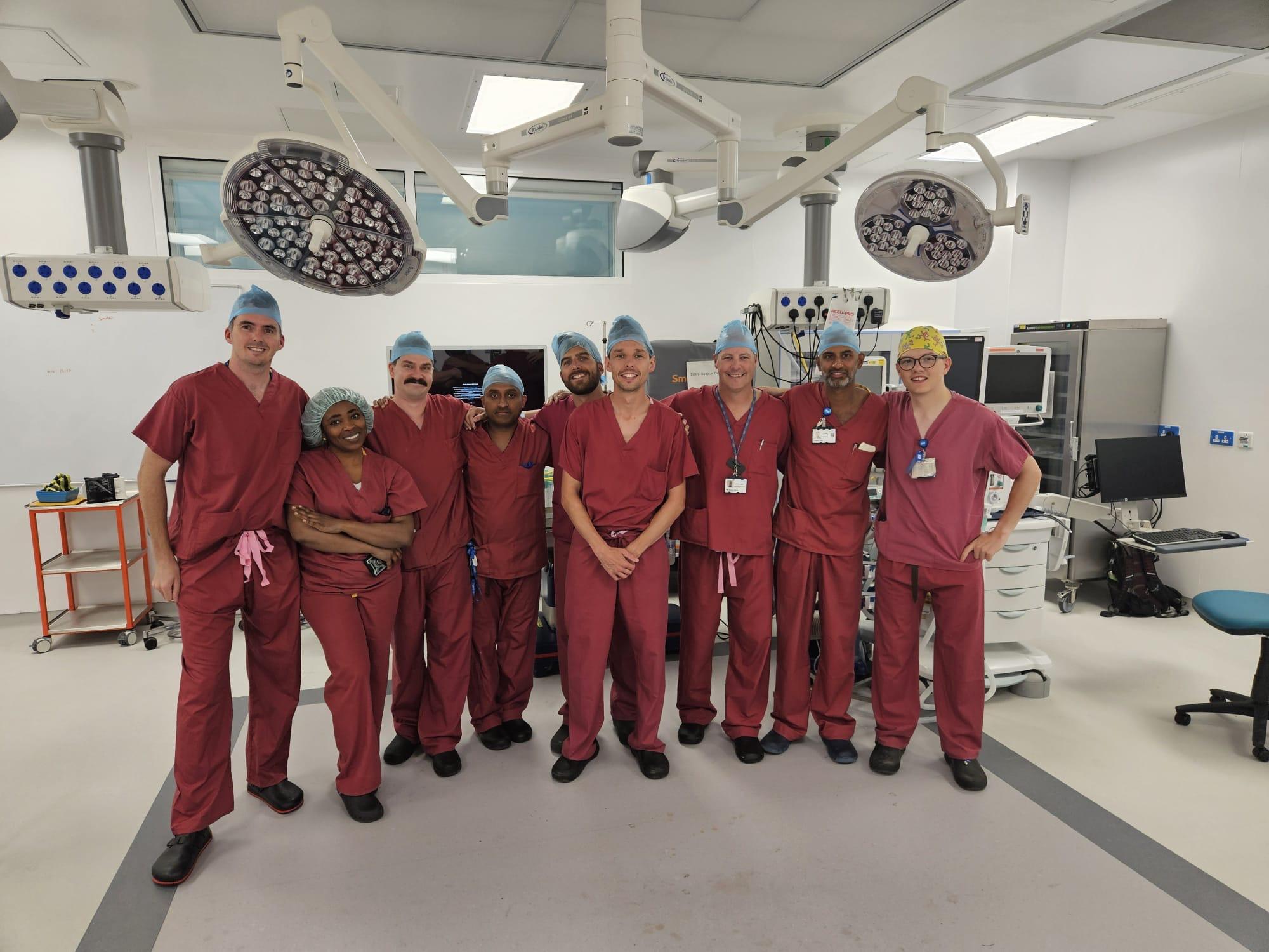 Bristol Surgerical Centre team smile for day 1 group photo
