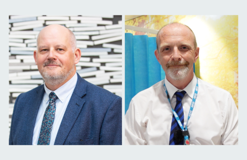 Side-by-side portraits of Glyn Howells and Stu Walker