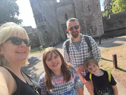 William with his mum Kate, dad Nick and big sister Alex, enjoying a family day out