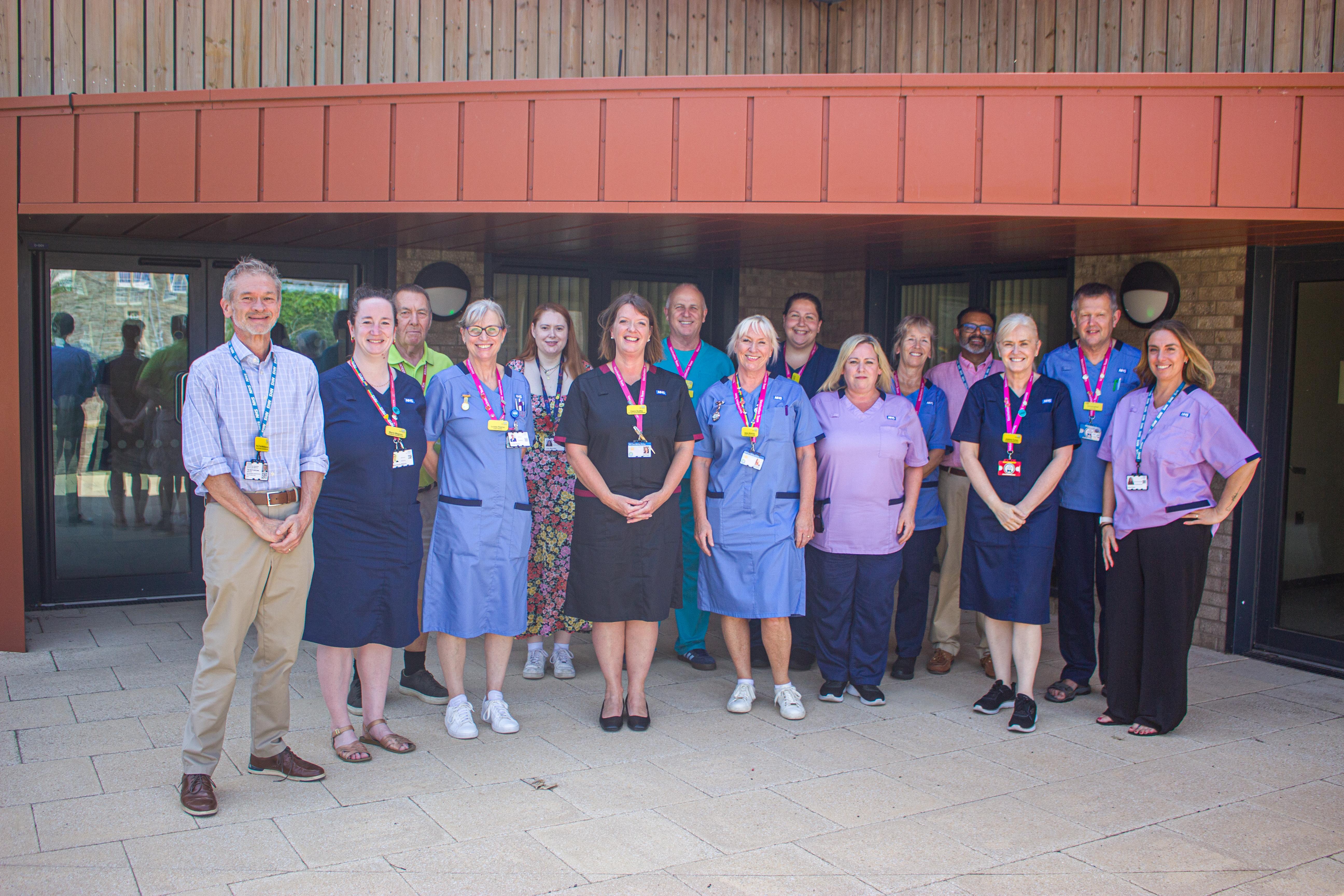 BFT Health Screening team outside the Southmead Hospital THQ building