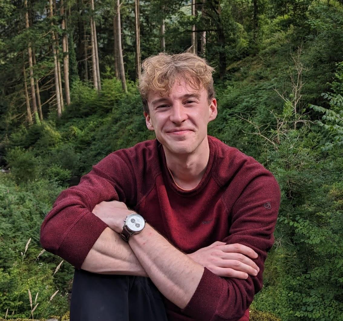 Lewis Bruten, vet and Emergency Department research participant, enjoying a moment in the woods
