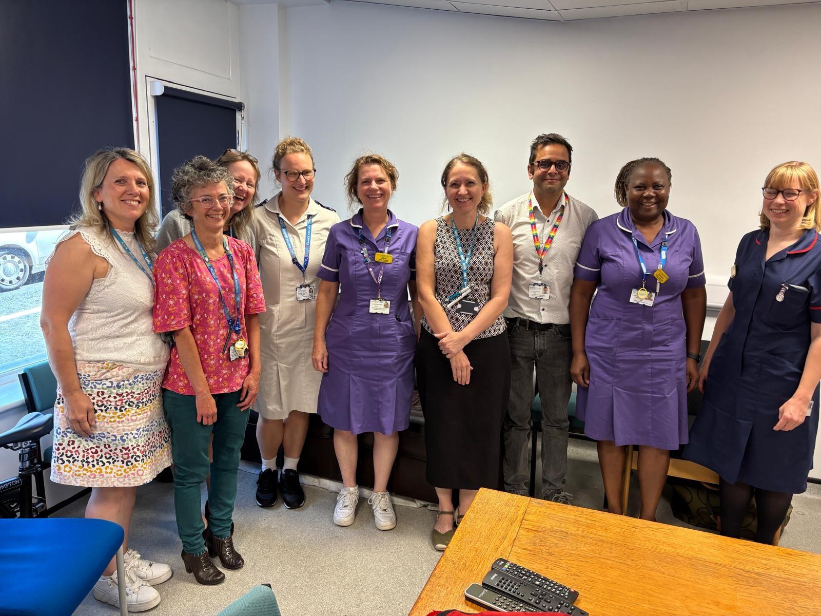 The Paediatric Immunology Service team stood together smiling following their QPIDS accreditation.